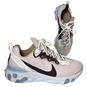 Nike React Element 55 SE Pink Running Shoe Womens 8 Barely Rose Athletic Sneaker
